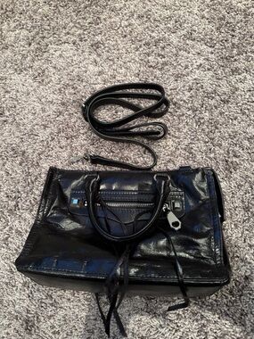 Rebecca Minkoff Black Patent Leather Satchel with Removable Strap